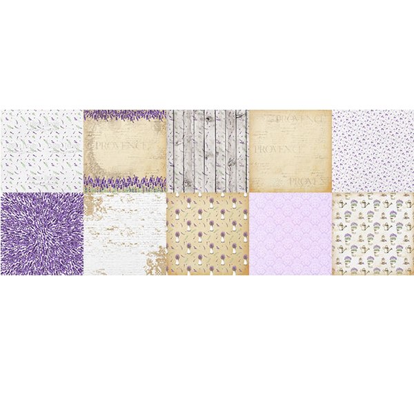 Набір скраппаперу "Lavender Provence" Фабрика Декору, 20x20 см  - фото 2