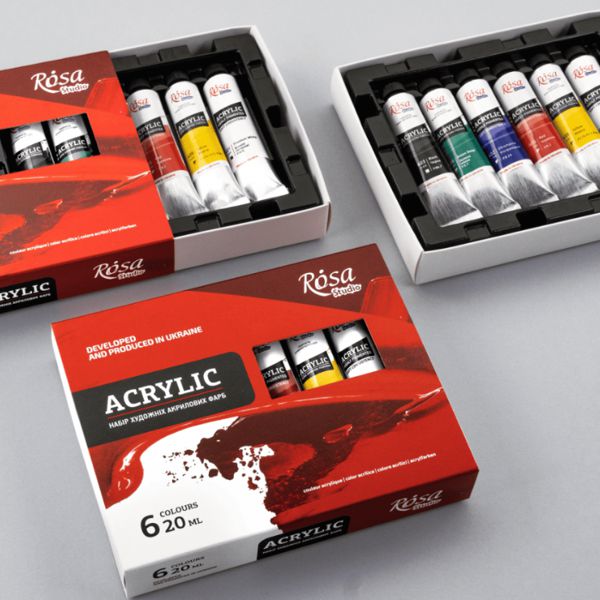 Набор акриловых красок ROSA Studio, 6x20 ml - фото 5