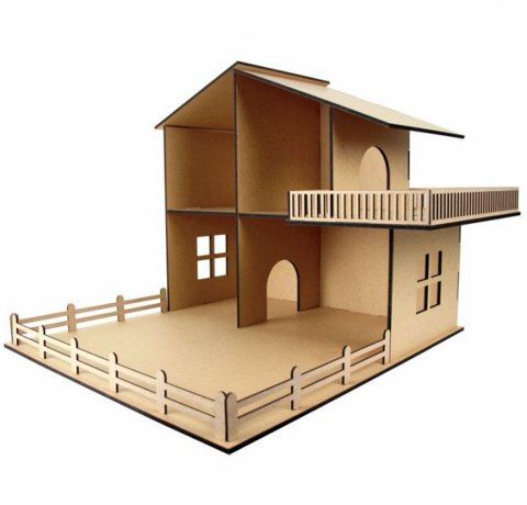 Кукольный домик "Техас" ROSA TALENT с терассой, МДФ, 46х52х60см