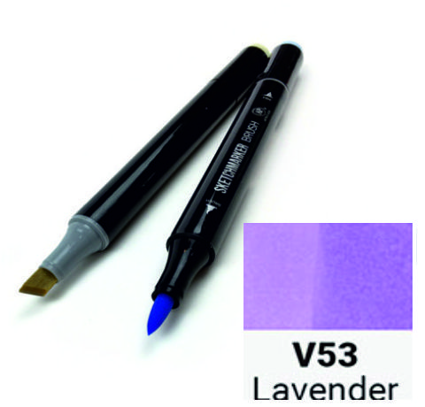 Маркер SKETCHMARKER BRUSH, цвет ЛАВАНДА (Lavender) 2 пера: долото и мягкое, SMB-V053