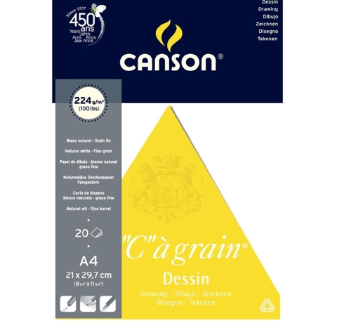 Блок-склейка для графики 'C' a grain (20 л.), 224 g, A4 Canson