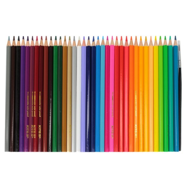 Олівці кольорові акварельні 36 шт, з пензликом. Kite  - фото 2