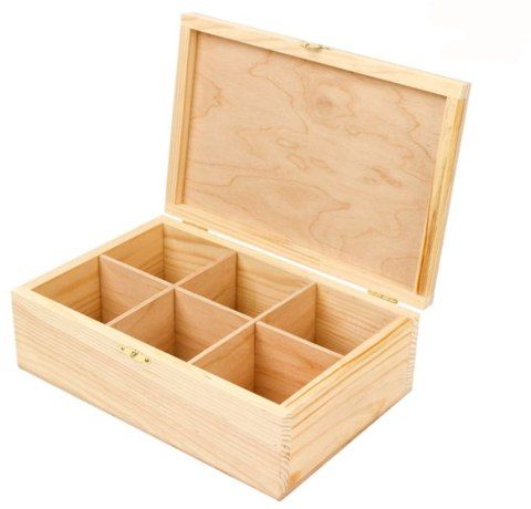 Скринька дерев'яна із замком, 6 секцій, ROSA Talent, 24x16x8 см 