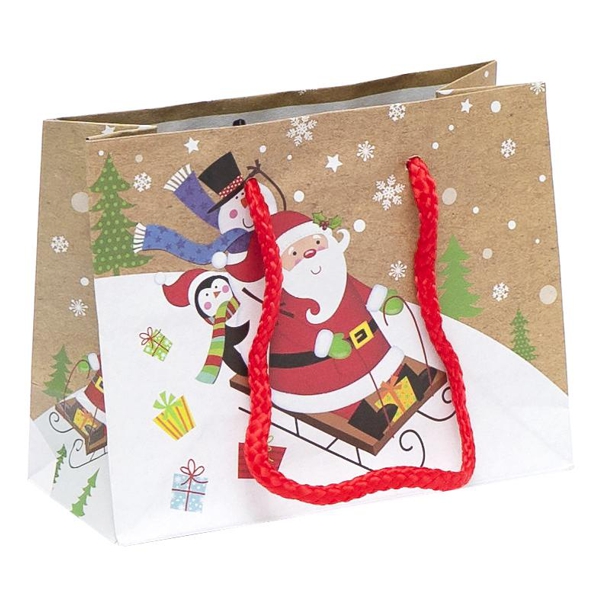 Паперовий крафт-пакет "Happy Christmas" 14,6 х11х6,4 см - фото 5