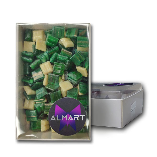 Стекляная мозаика ALMART,  МИКС(XA30/XGA26), 10x10 мм, 150 гр (204 шт).