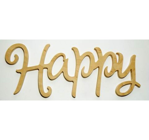 Надпись из дерева «Happy», 33х14 см