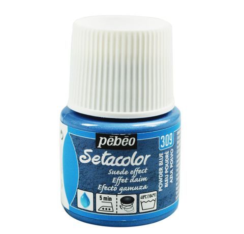 Фарба для тканини Pebeo Setacolor Opaque з ефектом замші, 309 Блакитна пудра, 45 ml 