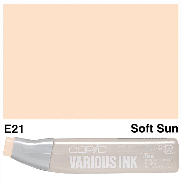 Чернила для маркеров Copic Various Ink, #E-21 Soft Sun (Телесно-розовый)