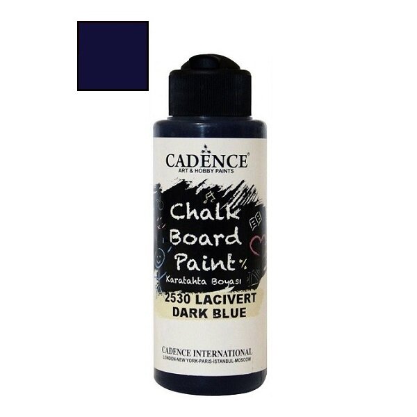 Акрилова фарба для крейдових дощок «Chalkboard Paint» Cadence ТЕМНО-СИНЯ, 120 ml 
