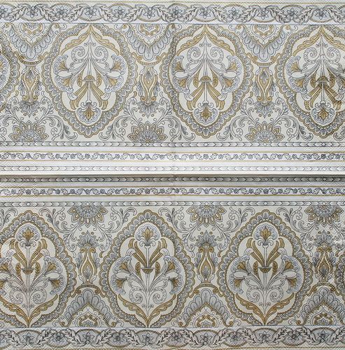 Салфетка Серо-золотой бордюр