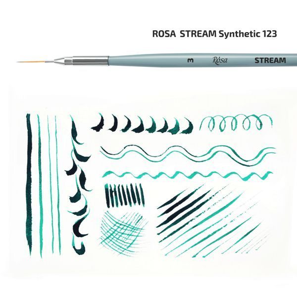 Кисть ROSA STREAM 123/5, синтетика круглая лайнер, короткая ручка, №1 - фото 3
