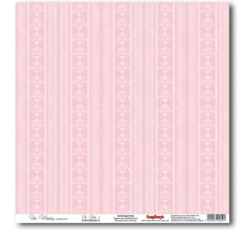 Двусторонний лист бумаги «Свадебная.Розовый 3», 30х30 см,