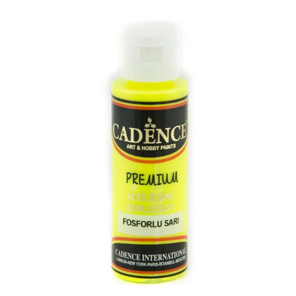 Акриловая краска «Premium Acrylic Paint» Cadence, Флуоресцентный желтый, 120 ml