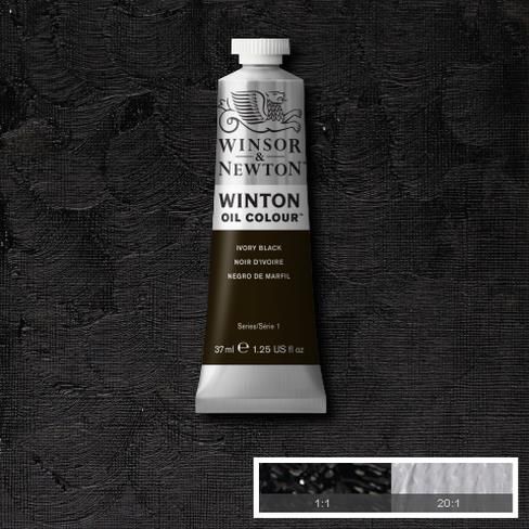 Масляная краска Winton от Winsor & Newton, 37 мл. Цвет: IVORY BLACK