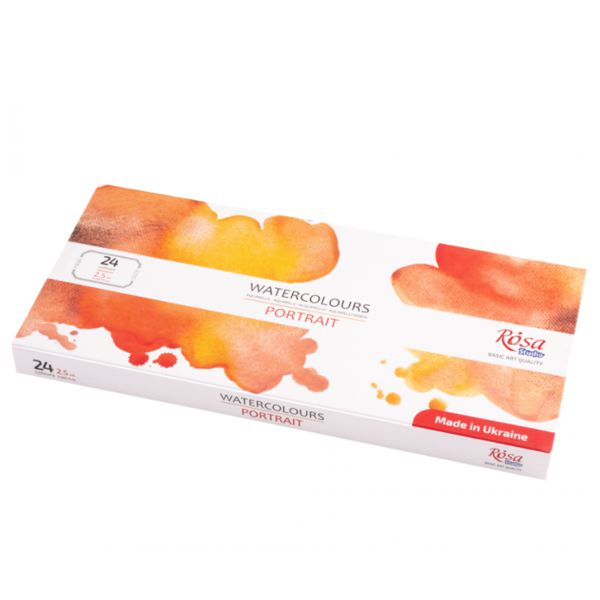 Набор акварельных красок PORTRAIT 24*2,5мл, кювета, картон, ROSA Studio - фото 2