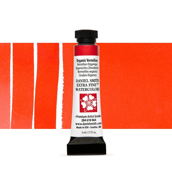 Акварельна фарба Daniel Smith, туба, 5мл. Колір: Organic Vermilion s2 