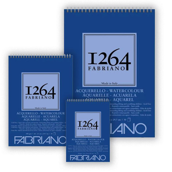 Альбом для акварелі Fabriano 1264, на спіралі, СР 25% бавовни, 300г/м2, ВИБРАТИ РОЗМІР:  - фото 1