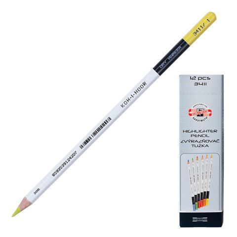 Олівець кольоровий Highlighter 3411, колір ЖОВТИЙ, Koh-i-Noor 