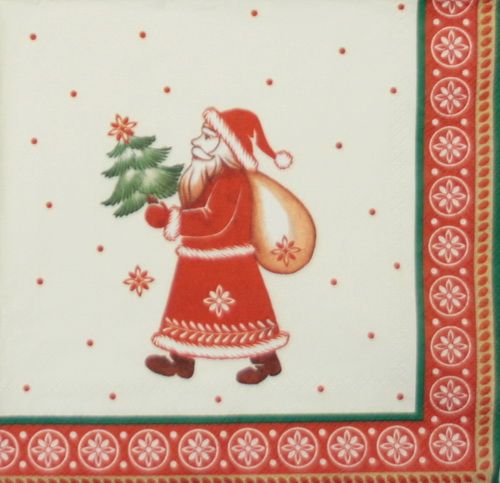 Салфетка Дед Мороз с ёлкой