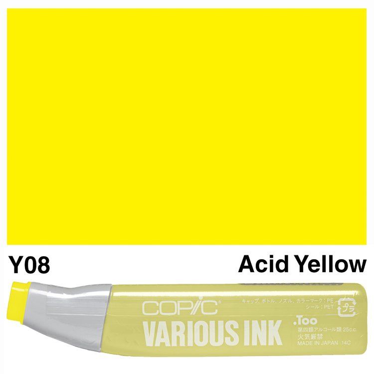 Чернила для маркеров Copic Various Ink, #Y-08 Acid yellow (Насичено-жовтий)
