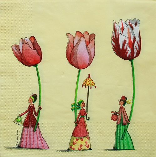 Салфетка Леди с тюльпанами