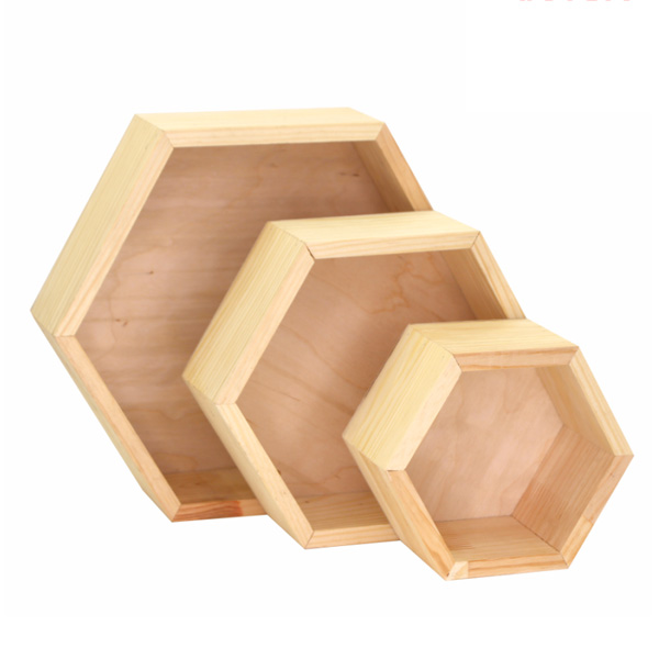 Набор деревянных декоративных полочек «Соты», 3 шт/уп., ROSA TALENT - фото 1