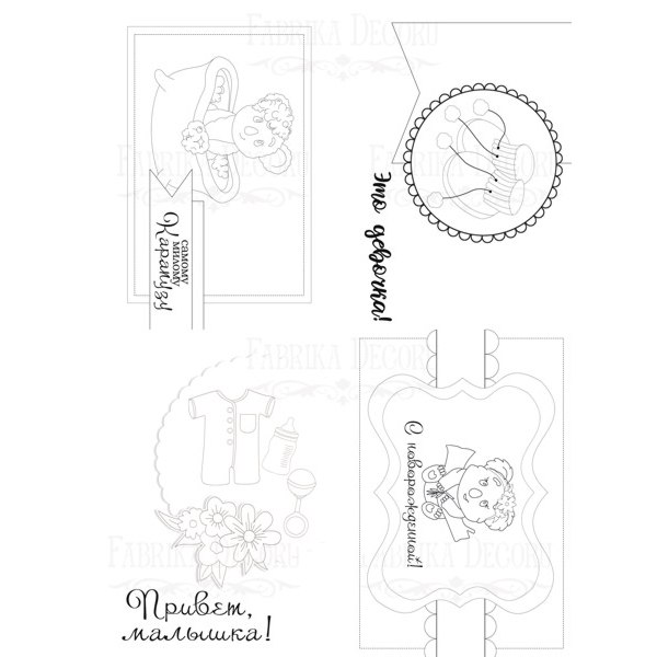 Набір листівок для фарбування маркерами "Puffy Fluffy Girl RU", 8 шт. 10х15 см  - фото 3