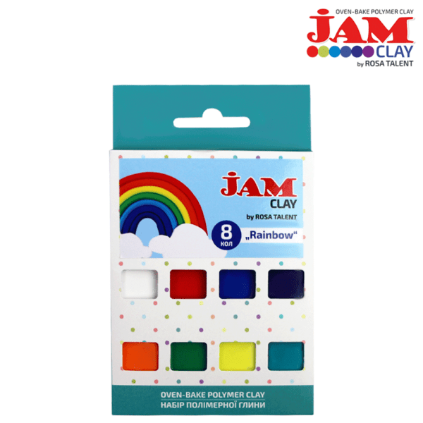 Набір пластики Jam Clay "Rainbow", 8х20г  - фото 1