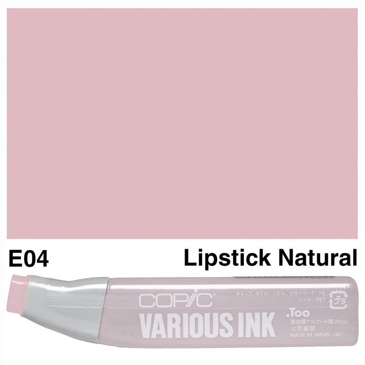 Чорнило для маркерів Copic Various Ink, #E-04 Lipstick natural (Розовий натуральний) 