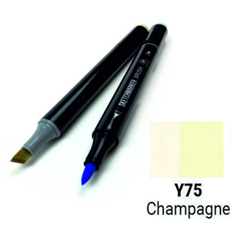 Маркер SKETCHMARKER BRUSH, цвет ШАМПАНЬ (Champagne) 2 пера: долото и мягкое, SMB-Y075