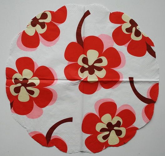 Салфетка Красные цветы (кругл.)