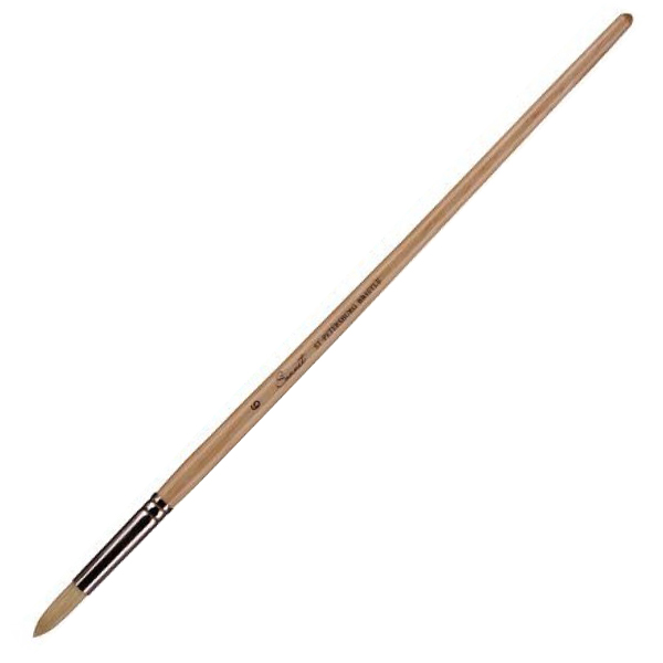 Кисть щетина «Сонет» круглая, длинная ручка, покрытая лаком, № 6, диам. 8 мм