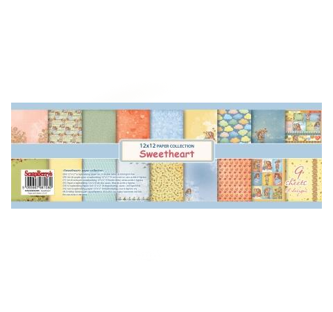 Набор бумаги ScrapBerry's «Мальчик и девочка» англ, 30х30см, 9л.