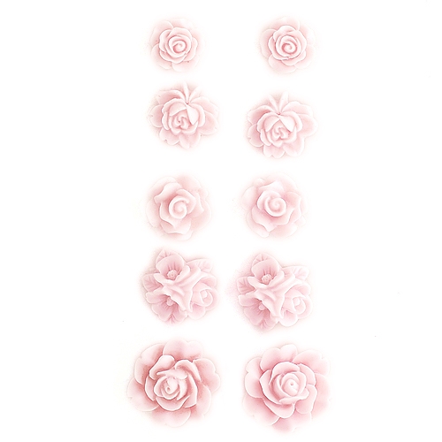 Самоклеючі трояндочки ScrapBerry's, Ніжно-рожеві, 10 шт/уп 