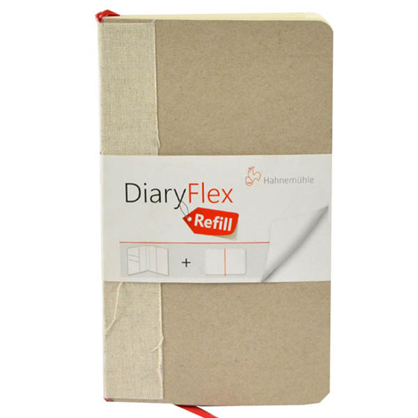 Блокнот для набросков, сменные блоки, чистые, Hahnemuhle «DiaryFlex», 80л, 100г/м2, 18,2х10,4см - фото 1