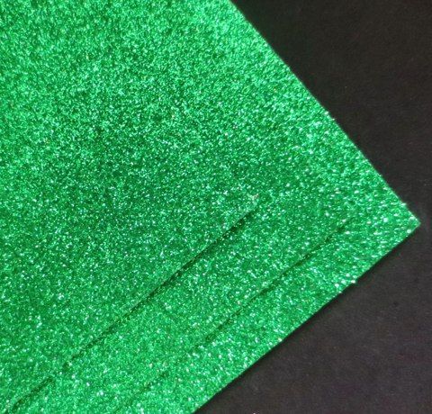 Фоаміран з глітером, Зелений, 20x30 см 