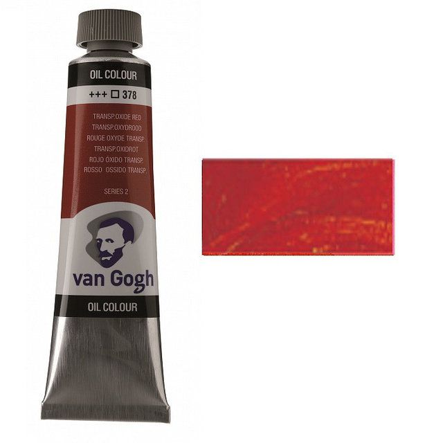 Масляная краска Van Gogh, ПРОЗРАЧНЫЙ ОКИСЬ КРАСНЫЙ (378), 40 мл. Royal Talens