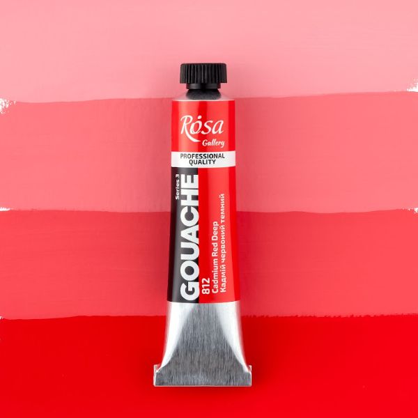 Гуашевая художественная краска, ROSA Gallery, туба, 20мл, Кадмий красный темный (812)