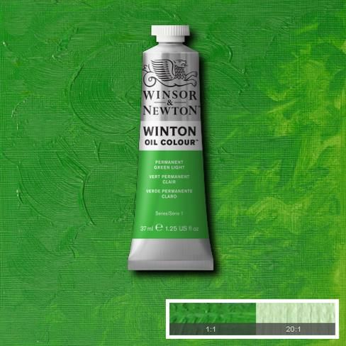 Масляная краска Winton от Winsor & Newton, 37 мл. Цвет: PERMANENT GREEN LIGHT