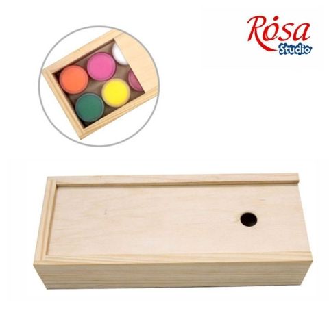 Деревянный пенал для хранения красок. 24*9,5*5 см. Rosa Studio