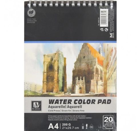 Альбом для акварели Watercolor PAD, спираль, А4, 20 л, 200 гр/м2