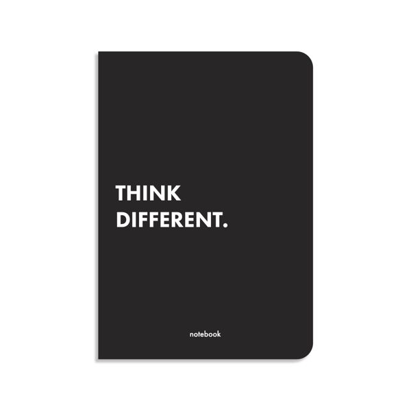 Блокнот "Think Different" чорний, Orner, А5, 100 г/м2, 72 л, клітинка - фото 1