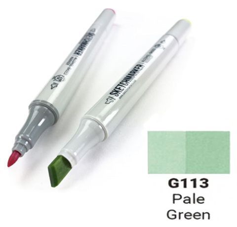 Маркер SKETCHMARKER, колір БЛІДНО-ЗЕЛЕНИЙ (Pale Green) 2 пера: тонке та долото, SM-G113 