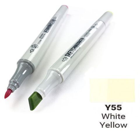 Маркер SKETCHMARKER, цвет БЕЛО-ЖЕЛТЫЙ (White Yellow) 2 пера: тонкое и долото, SM-Y055