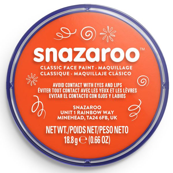 Аквагрим для лица и тела Snazaroo Classic, 18 ml, №552 Dark Orange (Темно-оранжевый)