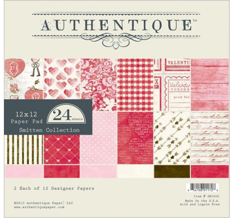 Набор бумаги Authentique «Smitten», 30х30см, 24л.