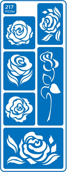 Трафарет самоклеющийся «Розы крупные-217», 8,5х23,5 см