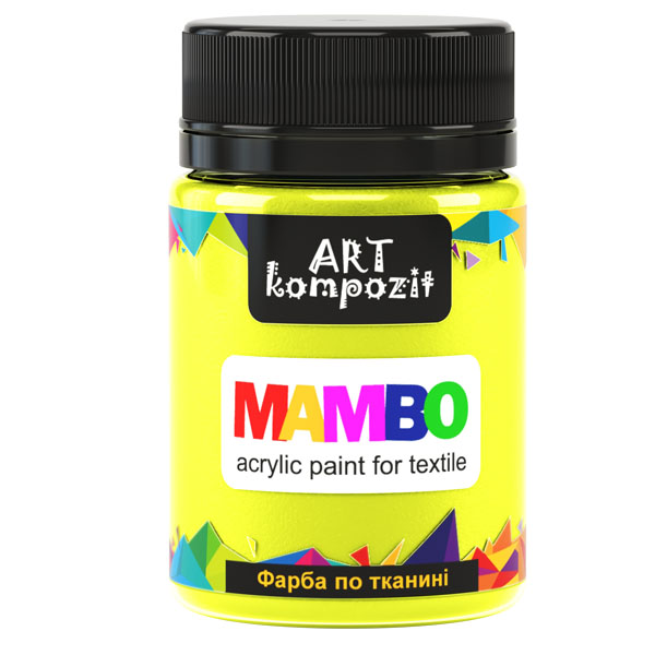 Краска для ткани MAMBO "ART Kompozit" 82 ФЛУОРЕСЦЕНТНАЯ САЛАТОВАЯ, 50 ml