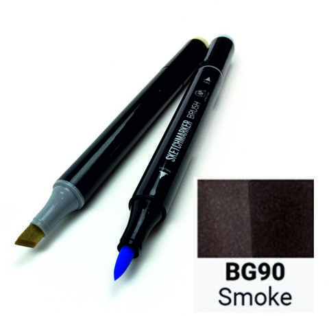 Маркер SKETCHMARKER BRUSH, цвет ДЫМ (Smoke) 2 пера: долото и мягкое, SMB-BG090
