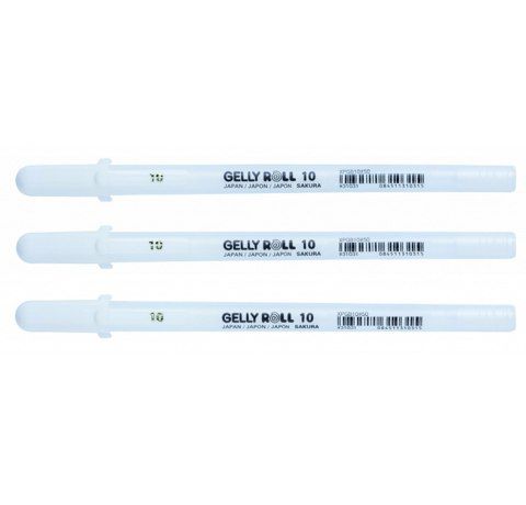 Набір ручок гелевих BASIC WHITE, білий, №10, 3 шт. Sakura  - фото 2